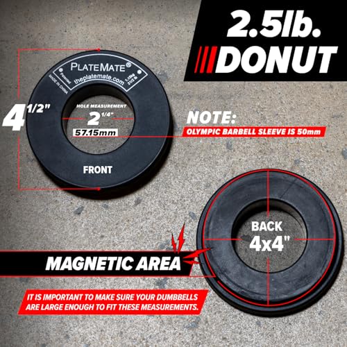 PlateMate Microload Pair 2 1/2 lb. Magnetic Donut Weights (5 lb. Set)
