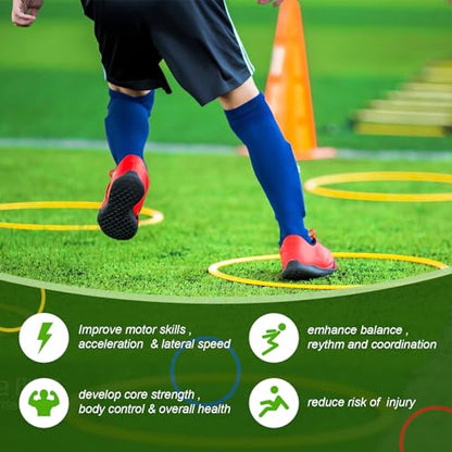 Agility Training Rings Football Training Agility Ring Workout Equipment Home Gym Portable for Kids Sports Rugby - size: 40cm 12 Pieces