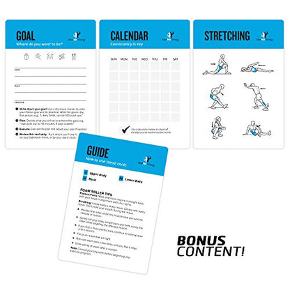 NewMe Fitness Foam Roller Workout Cards - 62 Jumbo Exercise Deck