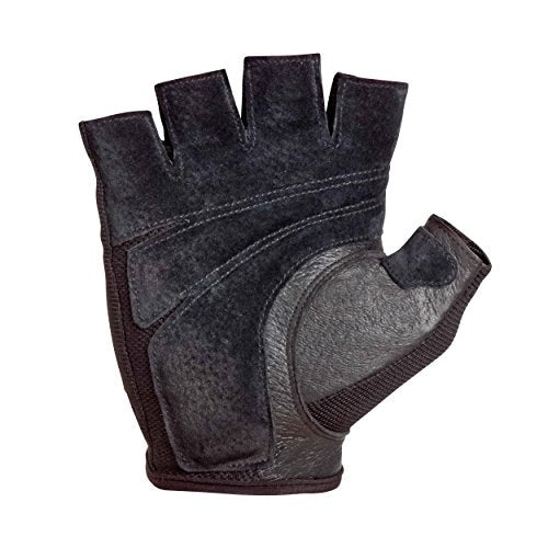 Harbinger Power Non-Wristwrap Workout Weightlifting Gloves with StretchBack Mesh and Leather Palm - color: BLACK, size: Small