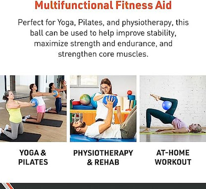 Body Sport Core Fitness, Yoga and Pilates, Excercise Fusion Ball, Core Training, Physical Therapy, Balance, Stability, Stretching, Improve Health, Non-Latex, 7.5" Diameter