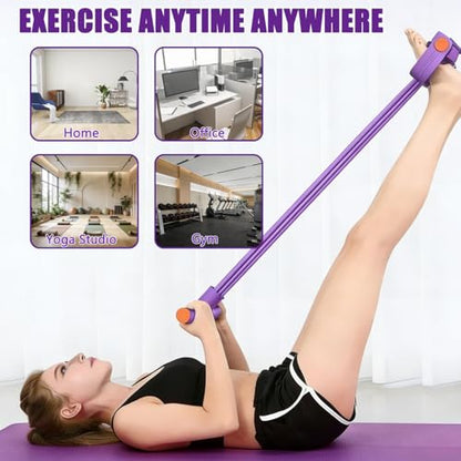 Pedal Resistance Band with Handle, 6-Tube Elastic Yoga Pedal Puller, Multifunction Tension Rope for Home Gym Arm and Waist Training Pedal Band
