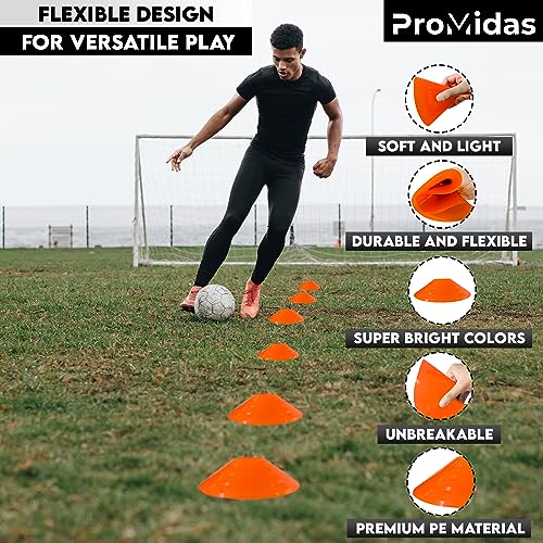 Disc Soccer Cones for Training Kids - 25/50/100/200 Small Plastic Cones for Sports Training - Flexible Conos for Soccer Practice Equipment, Basketball & Football Drills Equipment