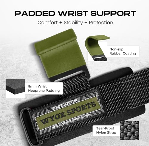 Weight Lifting Hooks for Deadlift, Pull Ups & Rows – Heavy Duty Wrist Support Grips to Lift Heavier, Reduce Grip Fatigue & Improve Performance – Padded Straps for Men & Women (Pair of 2)