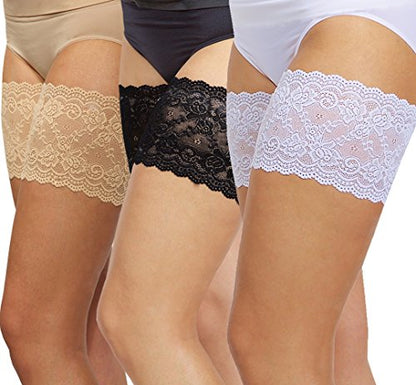 Bandelettes Original Patented Elastic Anti-Chafing Thigh Bands *Prevent Thigh Chafing* - color: Beige Onyx, size: Medium