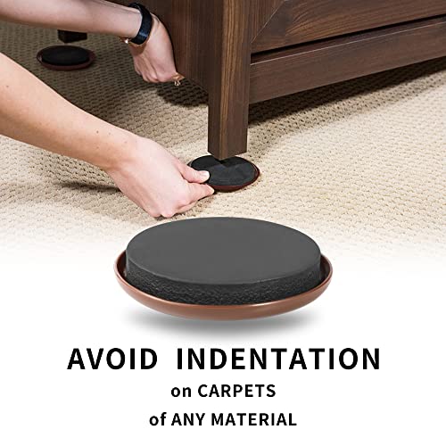 Round Furniture Sliders – 20 PCS2.5 Floor Protectors for Furniture – Strong Furniture Movers Sliders – Protects Floors from Scratches - size: 20pcs Brown 2.5"
