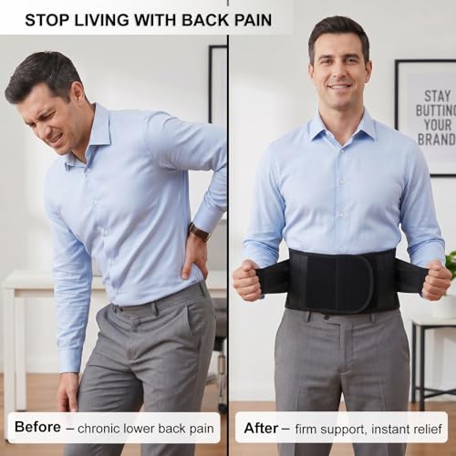 Plus Size Back Brace for Men Lower Back Pain Support - size: X-Large