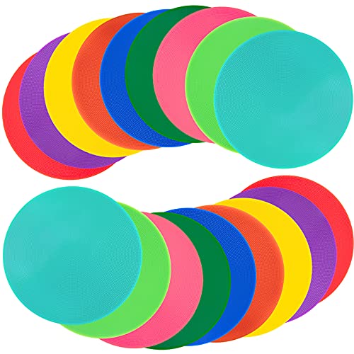 Non Slip Rubber Floor Markers 4 Inch 9 Inch 10 Inch | Multicoloured Poly Dots are suitable for football training and agility drills Marking positions in dance studios