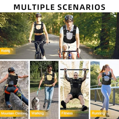 Prodigen Adjustable Weighted Vest Woman, 4-12lb/10-18lb Weight Vest with 6 Removable Weight Bags and Pocket | Weight Vest Men and Women for Walking, Running, Weight Loss, Strength Training