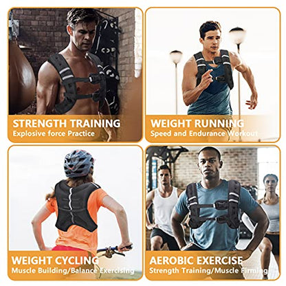 Weighted Vest for Men Workout，Strength Training Weight Vest for Men and Women, Workout Equipment for Training,Running,Jogging,etc - 8lbs,12lbs,16lbs,20lbs,25lbs,30lbs - size: 20LBS (9.1KG)
