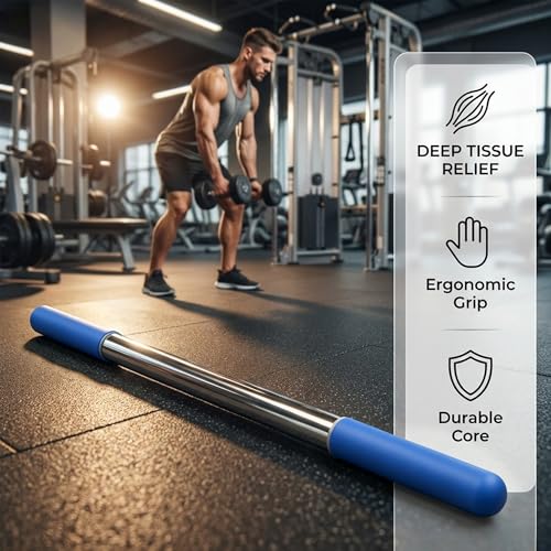 Muscle Roller Stick for Deep Tissue Massage & Myofascial Release | Cold Therapy Roller for Back, Legs, Arms, Shoulders | Massage Roller Stick (Blue) - color: Blue