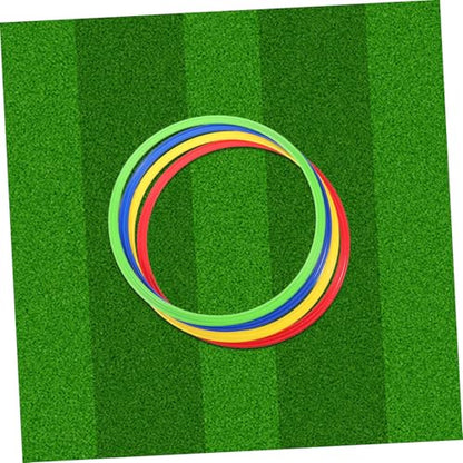 POPETPOP 4pcs Agility Training Rings for Soccer Sturdy Plastic Speed Hoops for Outdoor Football Drills Enhance Coordination and Speed for Boys and Girls and Adults