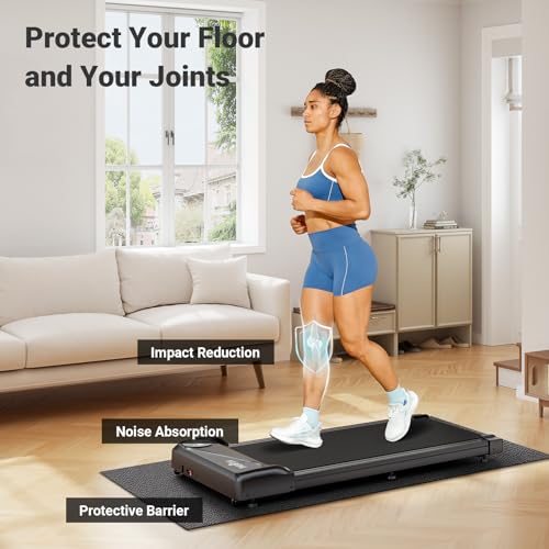 THERUN Home Gym Treadmill Exercise Bike Mat Non-Slip, Workout Mat Thick, Heavy-Duty Floor Mat for Fitness and Yoga, 2 Size Options - size: 51*23.5*0.16 inch