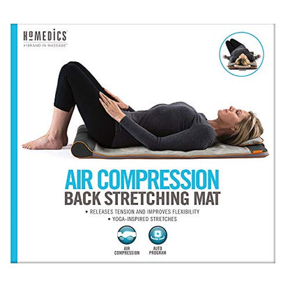 Homedics Yoga Fitness Back and Lumbar Stretching Mat with Air Compression and 3 Levels of Intensisty, Silver - style: Standard