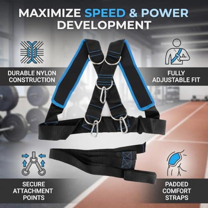 Resistance Sled Harness Band, Weight Sled Training Adjustable & Cushioned Strap for Speed Strength Training