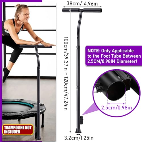 Quick-Release Handle Bar for Straight Leg Fitness Trampoline, Non-Slip Cushy Rebounder Handle Accessory, Fitness Trampoline Pole Cup Holder