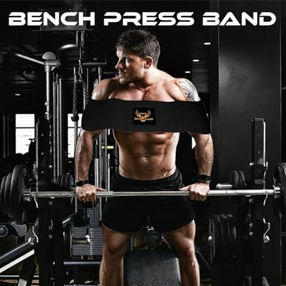 Fitness Bench Press Strength Band, Adjustable Weightlifting Slingshot Blaster,Weight Lifting Resistance Band, Bench Press Slingshot for Elbow Fitness,Chest Builder,Powerlifting - color: Navy, size: Medium
