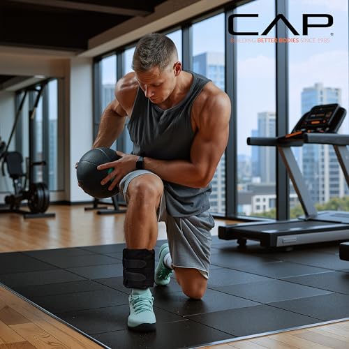 CAP Barbell Adjustable Ankle Weights |10-20lb Pair | Black