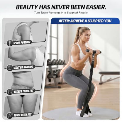 Pedal Resistance Band with Handle, 90LBS Adjustable Exercise Band - color: Black