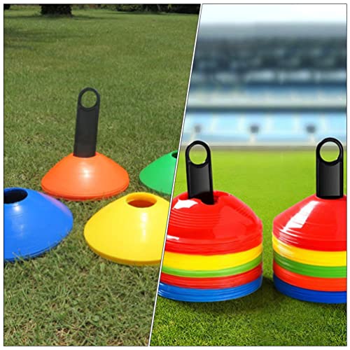 10Pcs Handy Soccer Drill Agility Training Marker Disc Cone Holder Carrier Football Field Cone Markers for Training Football Kid Sports Equipment (Black-10PCS)