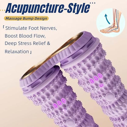 Foot Massage Ball & Foot Roller 3-in-1 Set, Plantar Fasciitis Relief, Portable Dual-Roller Massager, Stimulates & Activates Plantar Nerves, Relieves Foot Pain and Soreness, Improves Blood Circulation