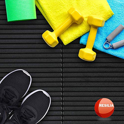 RESILIA Heavy-Duty Protective Floor Mat for Exercise Equipment, Heavy Duty and Easy-to-Clean Design Protects Floors, for Gym Use, Weightlifting, Training, Made in The USA