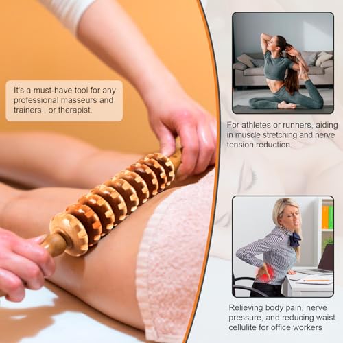 KintKita 3 in 1 Wood Therapy Massage Tool,Wooden Lymphatic Drainage Massager Maderoterapia Kit Professional Body Cellulite Massager for Body Sculpting,Contouring,Relief Muscle,Anti-Cellulite - style: Back Massager+Roller Stick+Contouring Board