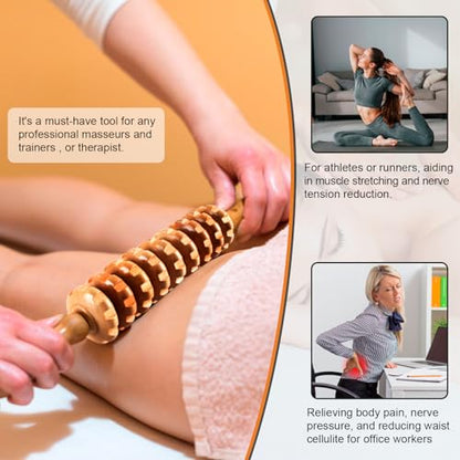 KintKita 3 in 1 Wood Therapy Massage Tool,Wooden Lymphatic Drainage Massager Maderoterapia Kit Professional Body Cellulite Massager for Body Sculpting,Contouring,Relief Muscle,Anti-Cellulite - style: Back Massager+Roller Stick+Contouring Board