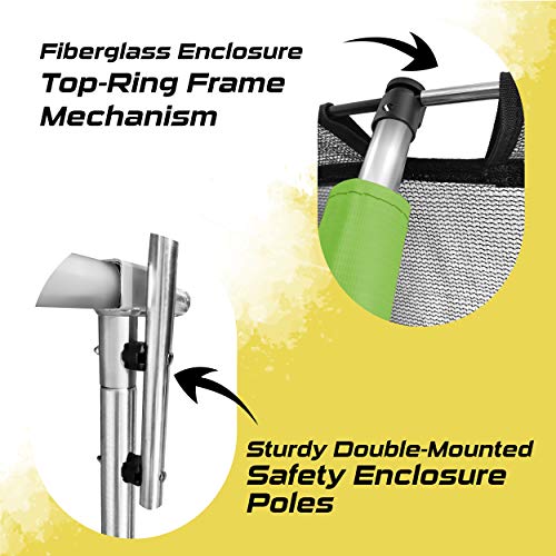 Moxie by Upper Bounce Pumpkin-Shaped Round Trampoline for Outdoor Backyard with Enclosure Net, Recreational, Gymnastics Activity for Kids and Adults, Supports Up to 440 Lbs