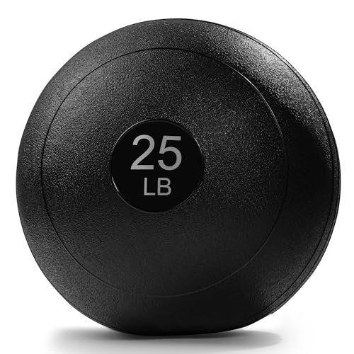 Sunny Health & Fitness Ultra-Durable Slam Ball, Sand Filled No-Bounce Core, Non-Slip Grip – Available in 10–50 lbs - style: 25lbs