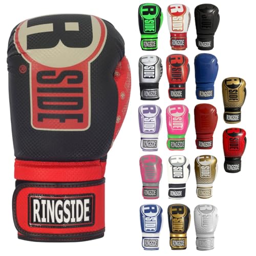 Ringside Apex Bag Gloves, IMF-Tech Boxing Gloves with Secure Wrist Support, Synthetic Boxing Gloves for Men and Women - color: Black/Red, size: Small-Medium