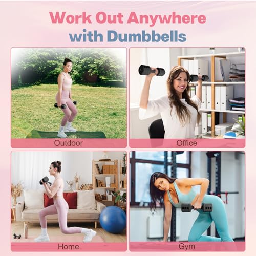 kisnbld Adjustable Dumbbell Set of 2, 4 in 1 Free Weights Dumbbells Set for Women with Fast Adjustment, Each 2lb 3lb 4lb 5lb Hand Weights Set for Home Gym & Outdoor Exercise Training - color: Black, style: Pair