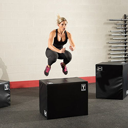 Body-Solid 3-Way Plyometric Box Set - Exercise, Jump, and Step Up Boxes for Training, Gym, Fitness, and Home Workouts - Foam, Adjustable, Soft, and Durable Plyo Boxes (20, 24, 30 Inch)