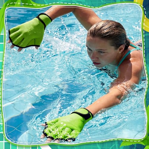 Water Aerobics Set Aquatic Exercise Set Include Water Foam Dumbbell Swim Aquatic Cuffs Ankle Arm Swimming Glove Pool Resistance Weights Pool Fitness Equipment for Training - color: Green