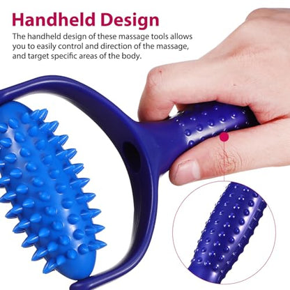 Lurrose Handheld Spiky Massage Ball Roller for Deep Tissue Myofascial Release, Fascia Release Tools for Neck, Back, Leg & Deep Tissue Massage, Massage Roller for Muscle Relief and Body Relaxation