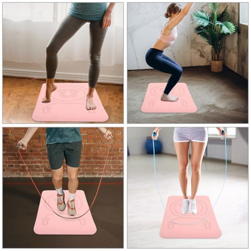 Anti-Slip Workout Mat Non-slip Tpe Skipping Rope Mat 23.6x15.7x0.4Inch Soundproofing Fitness Exercise Pad for Indoor Home Gym Workout Yoga Training