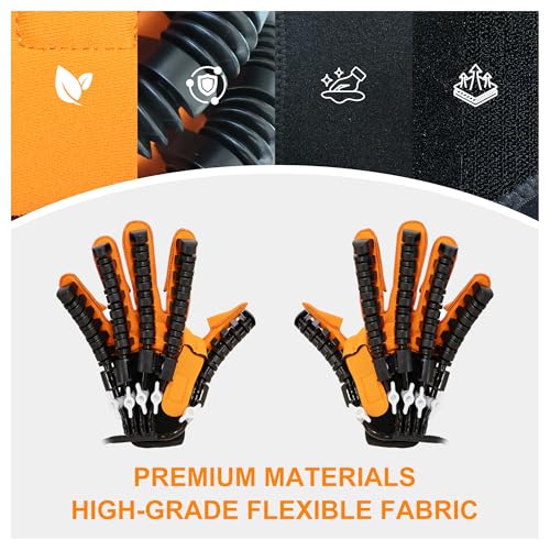 Stroke Hand Rehabilitation Robot Gloves, Strokes Therapy Equipment for Adults, Fingers Strength Training Device for Hemiplegia, Robotic Glove Rehab Stroke Patients (Left XL)