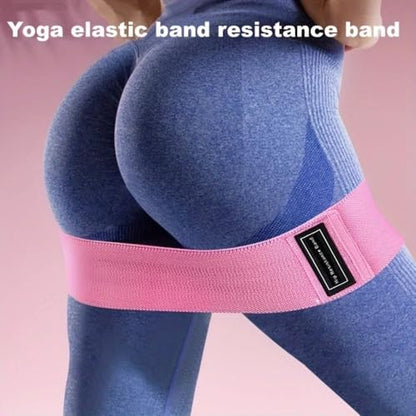 Fabric Resistance Bands for Women & Men, Glute & Leg Exercise Bands for Strength Training & Yoga - color: Pink