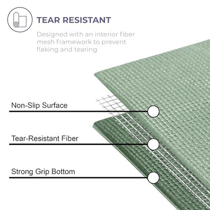 Voyage Yoga Mat, 10 Pack, 72" x 24" Professional Studio and Gym Bulk Yoga Mats, 5mm Thick, Durable, Anti-Tear, Non Slip Fitness and Exercise Mats - color: Sage