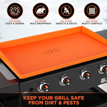 36" Silicone Griddle Mat for Blackstone 36 Inch Grill, Heavy Duty Food Grade Silicone Cover, All-Season Dirt & Rust Protection - size: 36" x 22" x 2.4"