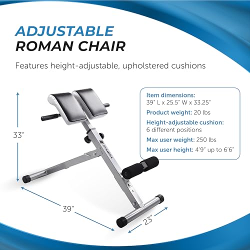Stamina Hyperextension Bench 2014 - Adjustable and Foldable Exercise Bench Roman Chair with Smart Workout App - Up to 250 lbs Weight Capacity | Adjustable and Foldable Exercise Bench Roman Chair with Smart Workout App; Up to 250 lbs Weight Capacity