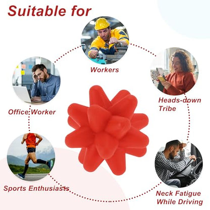 VOCOSTE Silicone Massage Ball, Fascia Massage Ball Tool for Trigger Point Pain Release, Foot Acupoint Trigger, Myofascial Massager for Exercise, Red - color: Red