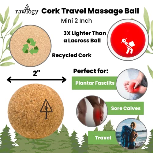 Travel Cork Massage Ball | Lightweight, Sustainable Alternative to Lacrosse Ball for Muscle Pain Relief (1.9 Inch (Pack of 1), Sanded Cork) - size: 1.9 Inch (Pack of 1)