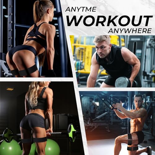 2 Pcs Occlusion Bands Glutes Hip Building Blood Flow Restriction Bands BFR Bundle Booty Bands Best Fabric Resistance Bands for Women Exercising Your Butt Squat Thigh Fitness