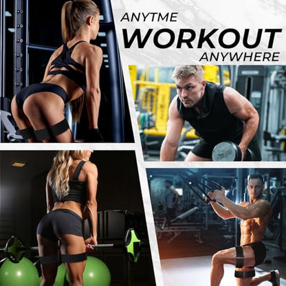 2 Pcs Occlusion Bands Glutes Hip Building Blood Flow Restriction Bands BFR Bundle Booty Bands Best Fabric Resistance Bands for Women Exercising Your Butt Squat Thigh Fitness