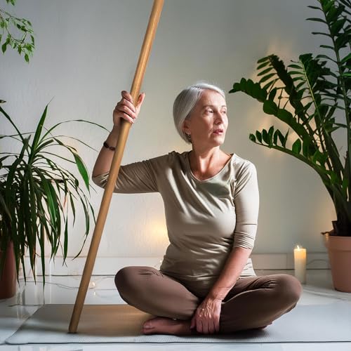 BambooMN Sturdy Bamboo Stick for Fitness, Yoga, Physical Rehabilitation. 1",1.1",1.18" & 1.375" Diameters. Available in Bulk Quantities - color: 48" x 1.37", size: 1 Stick