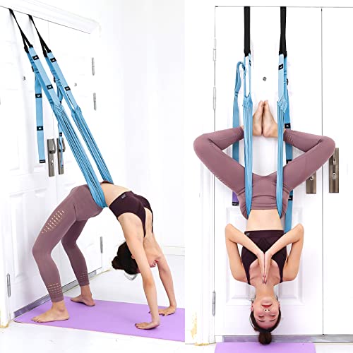 Tchrules Leg Stretcher Strap, Backbend Training Belt with Door Anchor, Flexibility Trainer Stretching Equipment Assist Stretch Strap for Fitness Gymnastics Dance Aerial Yoga Ballet
