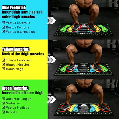 31.5'' X 13.8'' Non-Slip Squat Mat with Foot Position, Pro-Grade Exercise Mat Great for Squats, Leg and Lunges, Improving Muscle Activation, Versatility and Safety, Ideal for Home Fitness Enthusiasts