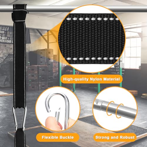 Battle Rope Anchor Strap Kit Accessories for Home Gym Outdoor Muscle Workout Equipment (1, Black&White)