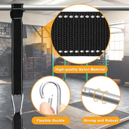 Battle Rope Anchor Strap Kit Accessories for Home Gym Outdoor Muscle Workout Equipment (1, Black&White)